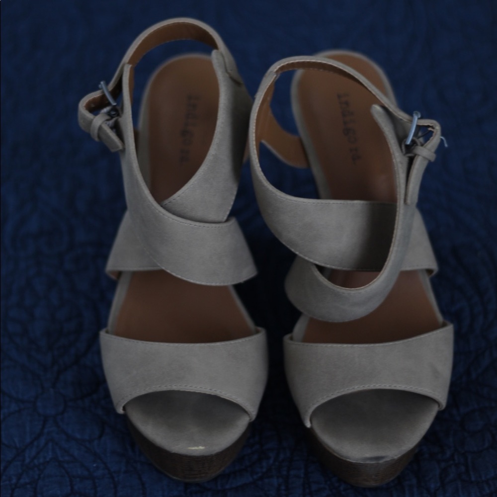 Taupe Wedge Heels